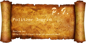 Politzer Ingrid névjegykártya